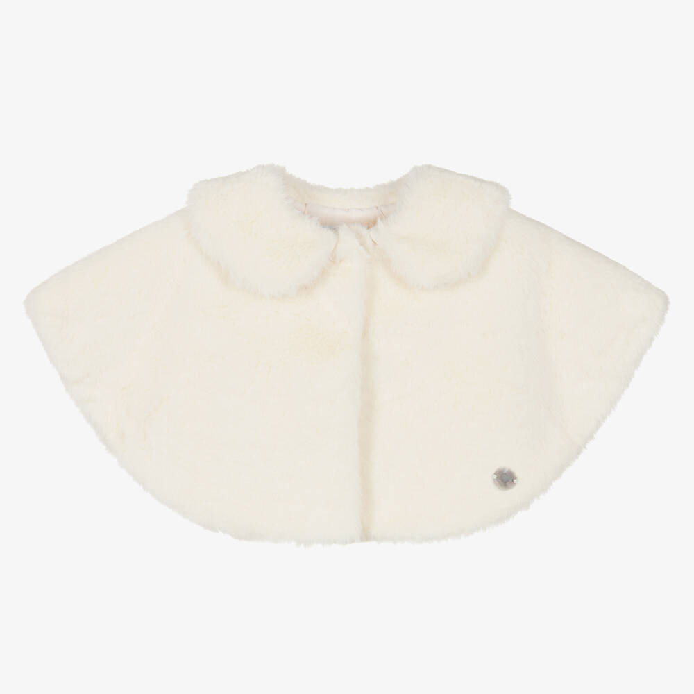 Girls Ivory Faux Fur Cape | Childrensalon