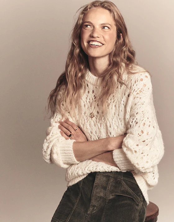 Pointelle-Stitch Drop-Shoulder Sweater | Madewell