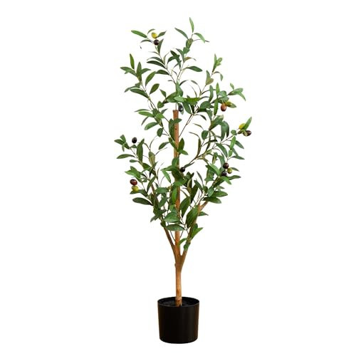 Nearly Natural Olive Tree - 3FT Tall Silk Faux Olive Tree for Home and Office Decor, Realistic Branches and Lifelike Fruits, Natural Wood Trunk, Potted | Amazon (US)