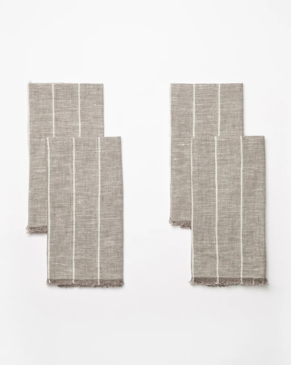 Gray Fringed Linen Napkin (Set of 4) | McGee & Co.