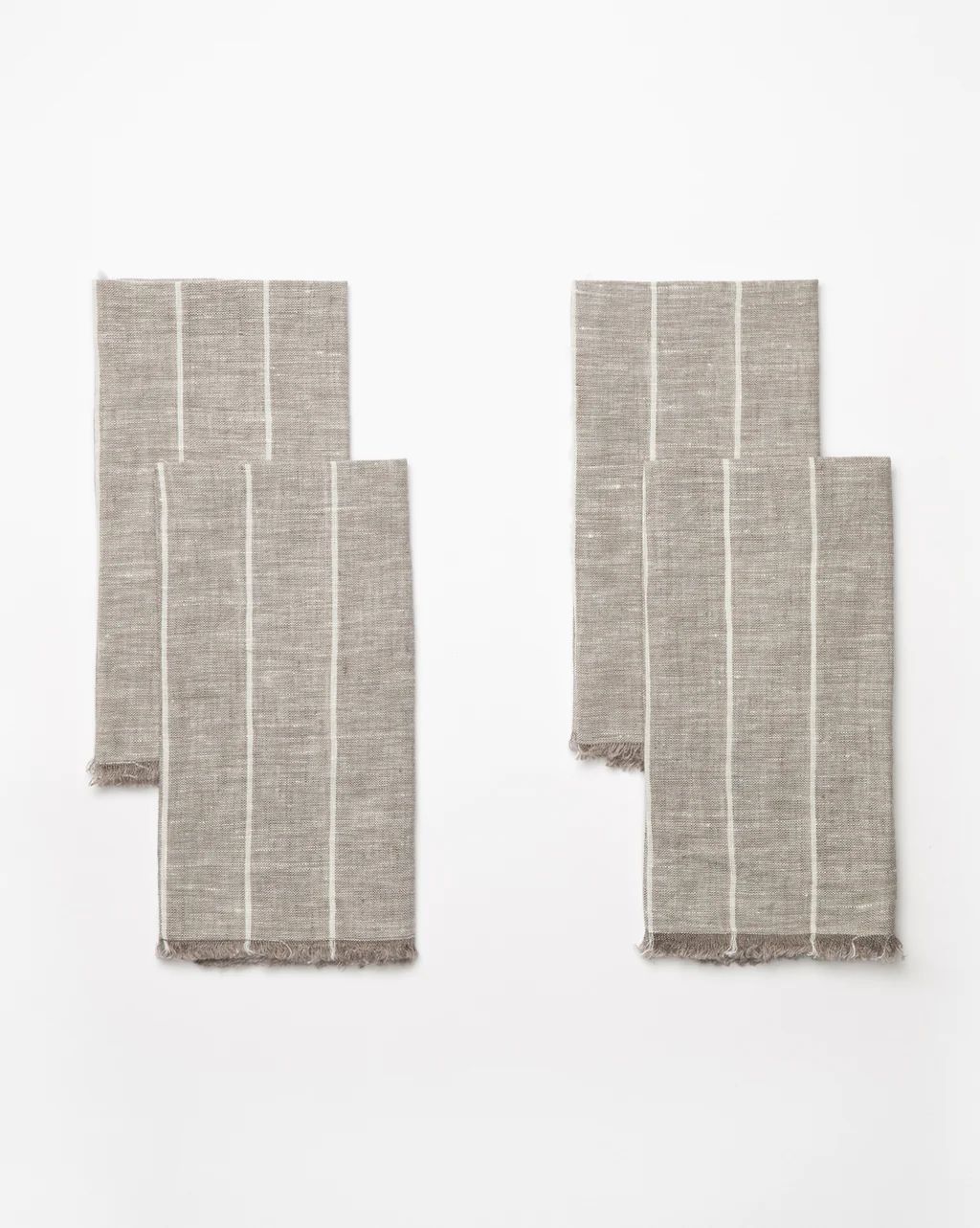 Gray Fringed Linen Napkin (Set of 4) | McGee & Co.