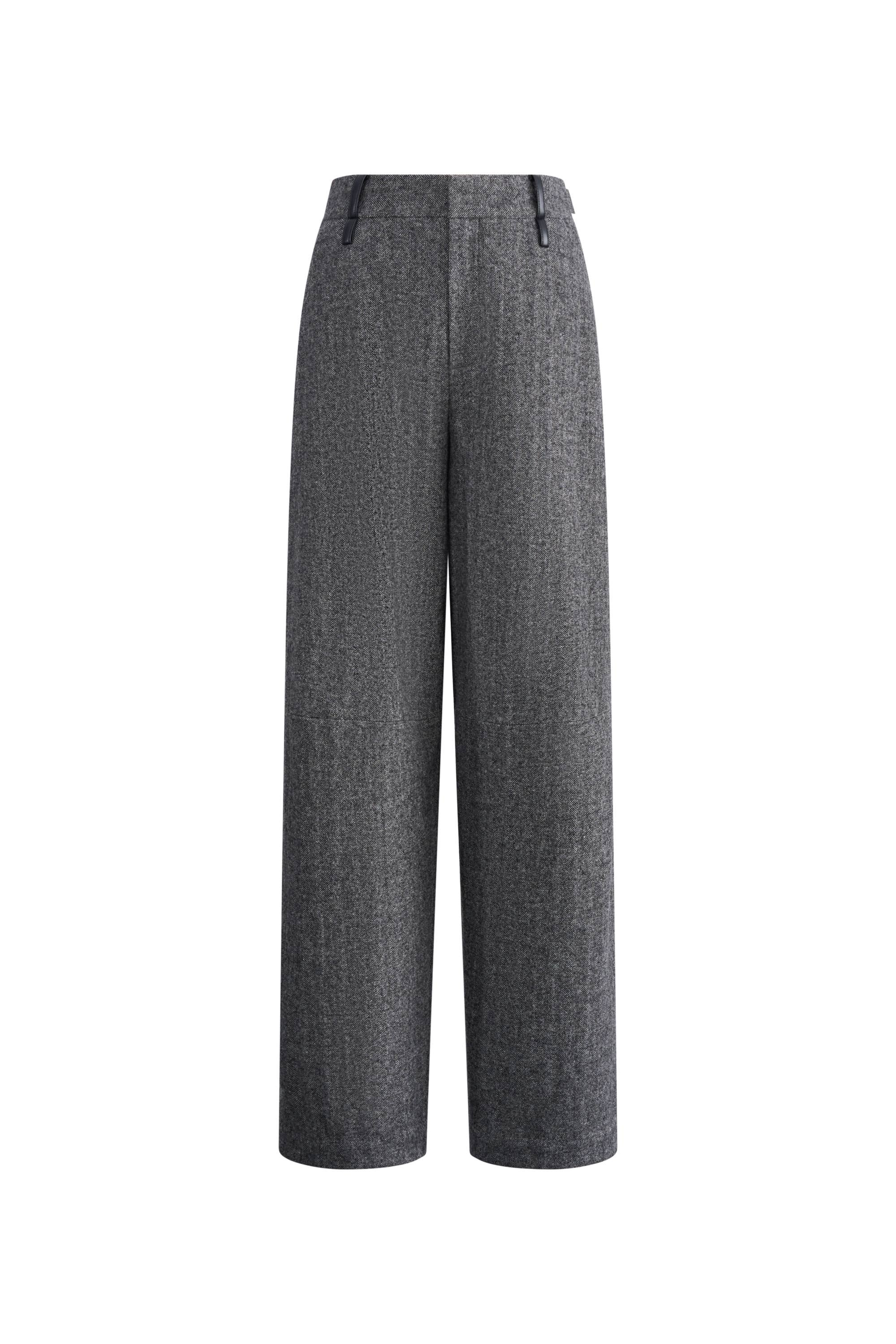 Oakley Oversized Suit Pants in Lightweight Merino Herringbone | Fabrique