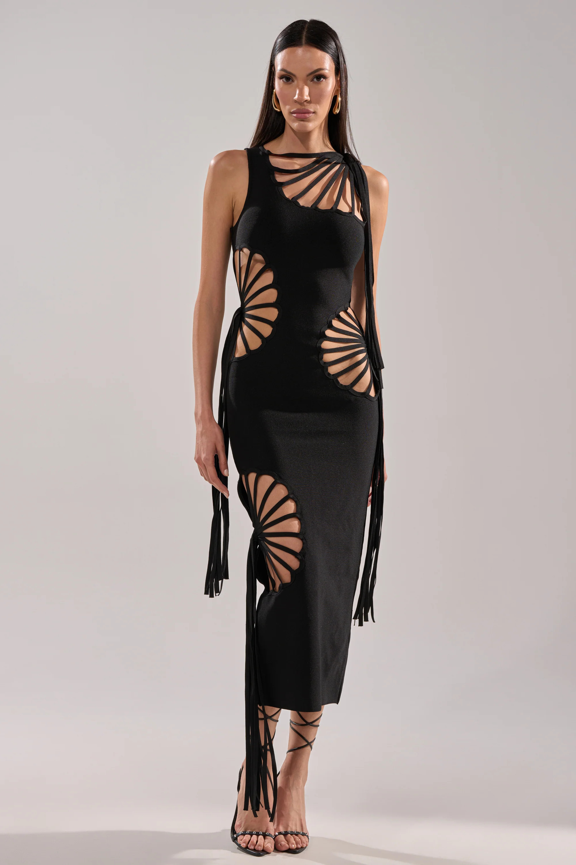BROOKE CUTOUT MIDI DRESS | AKIRA