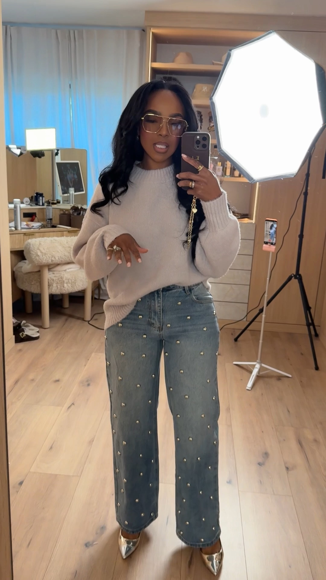 Elevated denim with a subtle statement ✨ This embellished jean instantly upgrades a cozy neutral sweater for an effortless, polished look. Styled multiple ways, this is one of those pieces where the cost per wear drops fast with repeat outfits.

Perfect for casual dinners, daytime plans, casual Fridays, or elevated everyday wear.

Tap to get details and shop everything linked.

📏 Sizing:
Sweater: Small  
Jeans: 27 Long  
Heels: TTS  

Measurements: 5'4" · 138 lbs · 34D · 27" waist · 40" hips

Embellished jeans outfit, elevated casual style, chic everyday denim, neutral sweater outfit, polished casual look, versatile wardrobe staple, modern feminine style, long-term shopping strategy, cost per wear friendly piece.

Follow me on Instagram and YouTube @kirasfashionfinds

#LTKgrwm #LTKootd