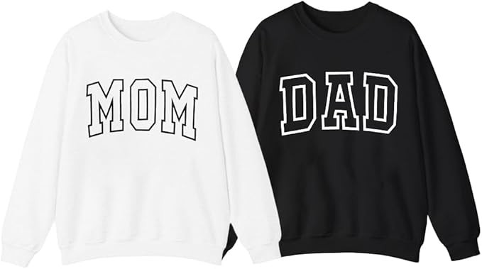 ASTANFY Mom Sweatshirt Dad Sweatshirt: Mom And Dad Shirts Parents Outfits Pregnancy Gifts Fall Cr... | Amazon (US)