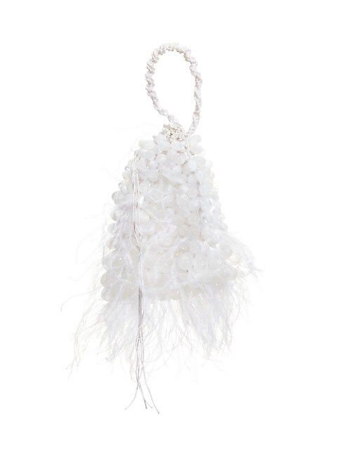 Dory Ostrich Feather & Beaded Wristlet | Saks Fifth Avenue