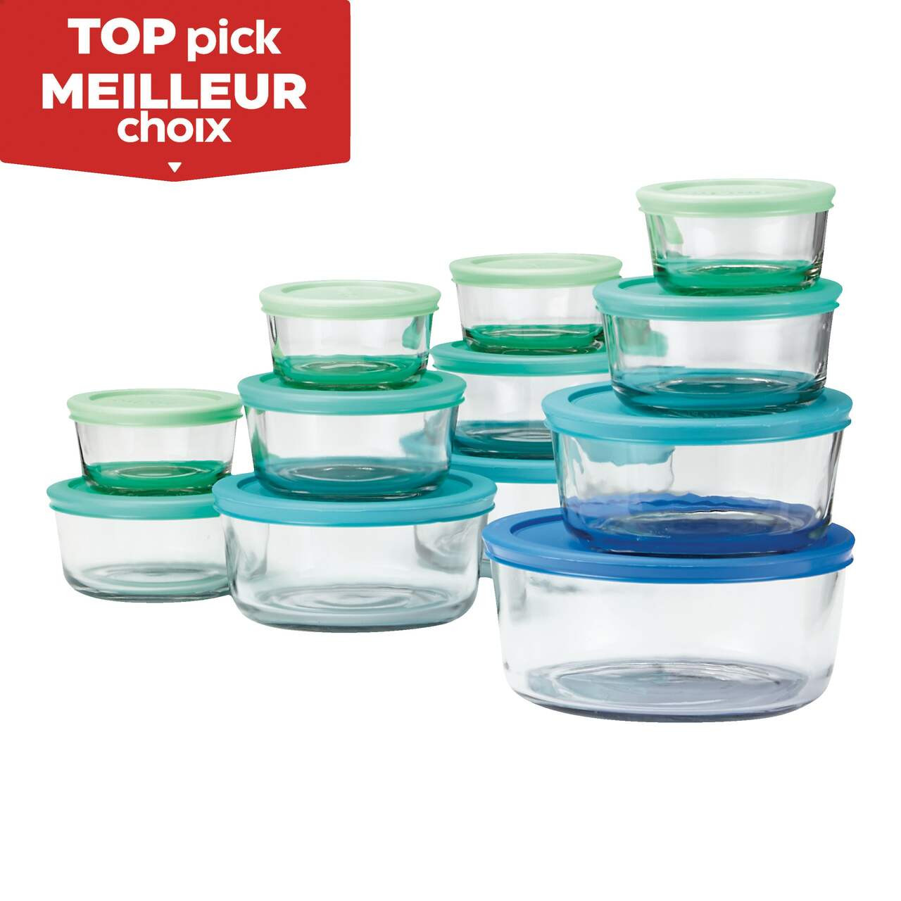 Anchor Hocking Glass Food Storage Set, Assorted Sizes, 24-pc#142-3944-8 | Canadian Tire
