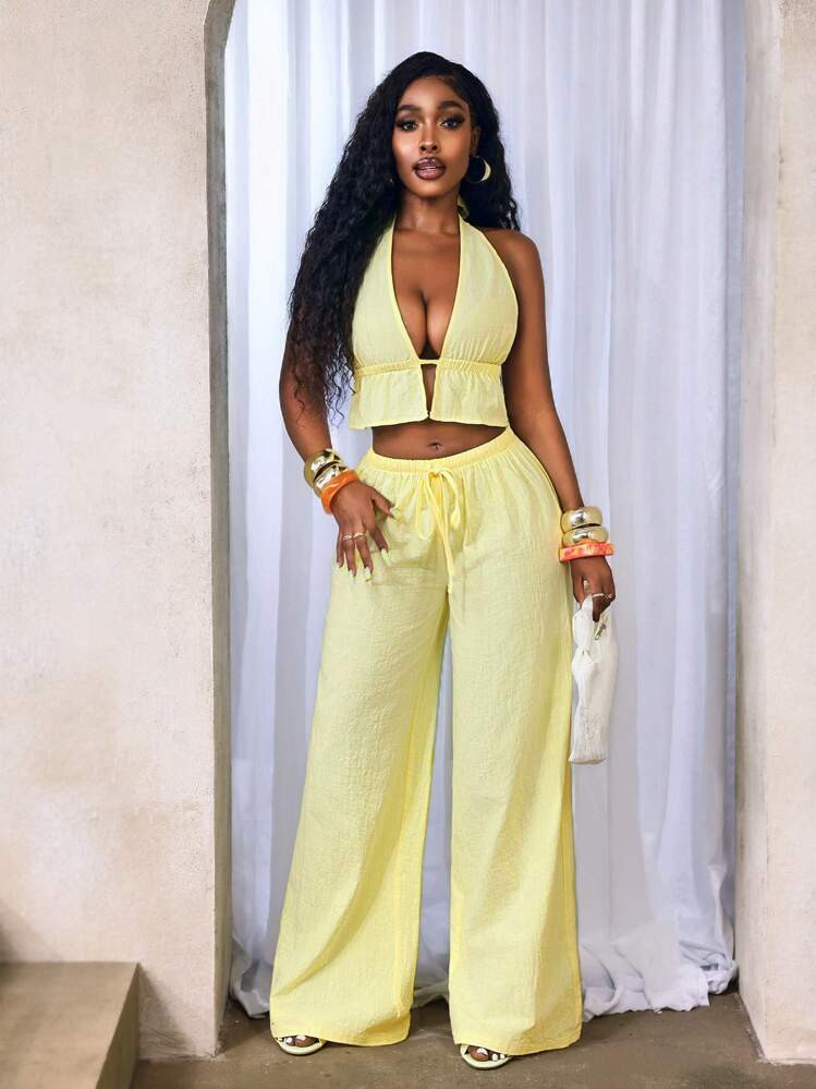 Yellow vacation set | SHEIN