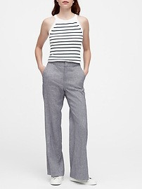 High-Rise Wide-Leg Linen-Cotton Pant | Banana Republic US