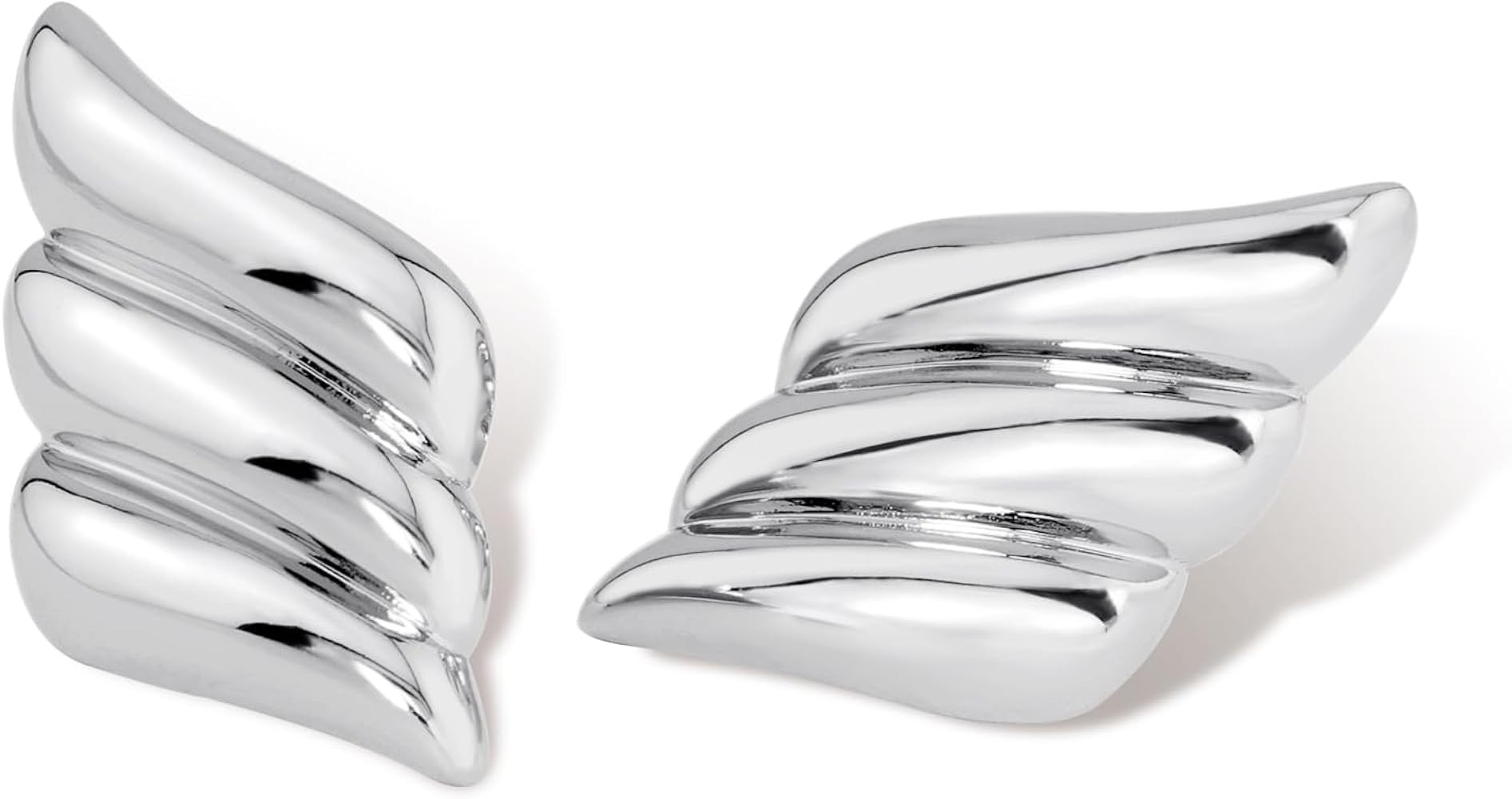 Gold Statement Earrings for Women Trendy, Chunky Gold Earrings Big Shell Wings Textured Dome Earr... | Amazon (US)