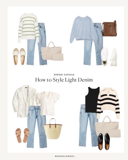 How to style light denim for spring featuring items from my 2023 spring capsule wardrobe: 

#LTKstyletip #LTKSeasonal #LTKFind