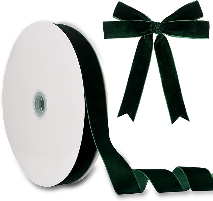 1 Inch Velvet Ribbon 30 Yards LVYOUIF Single Side Flocked Christmas Ribbon Roll for Gift Wrapping... | Amazon (CA)