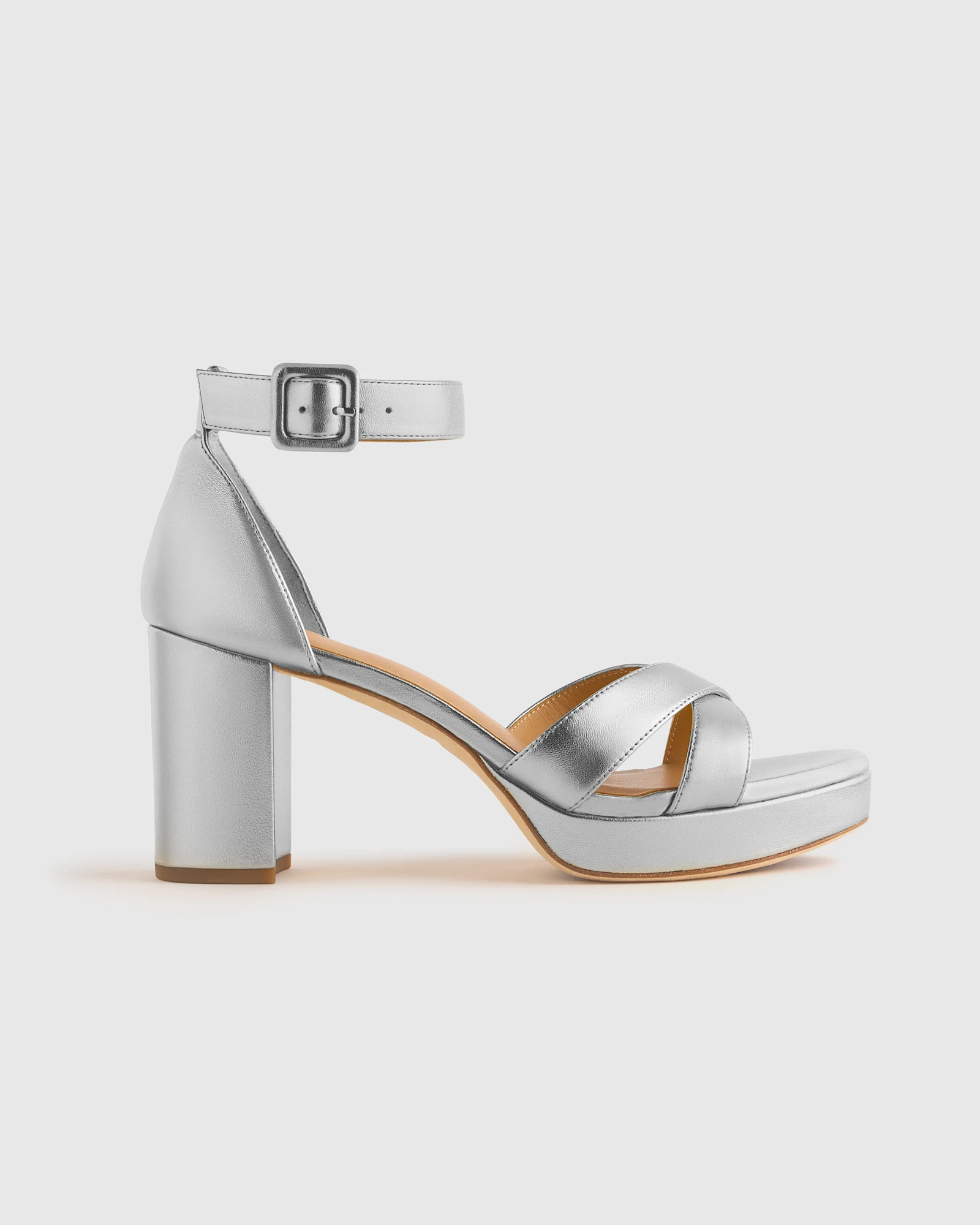 Italian Leather Crisscross Platform Sandal | Quince