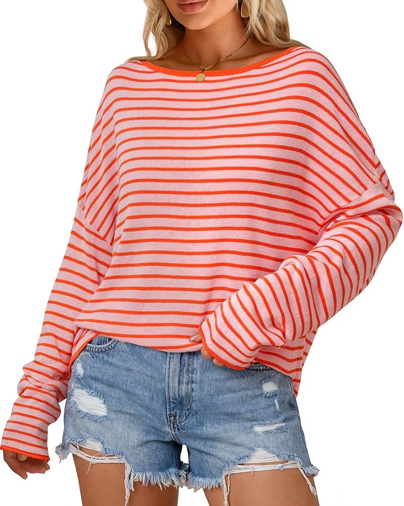 Arach&Cloz Women's Oversized Linen Blend Beach Vacation Cover Up Summer Casual Off Shoulder Tops ... | Amazon (US)