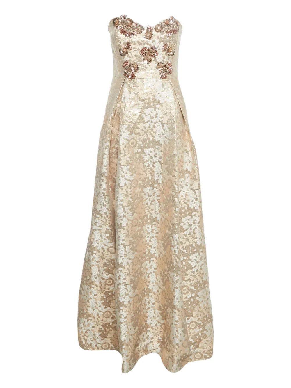 Badgley Mischka brocade sequin dress - Neutrals | Farfetch Global