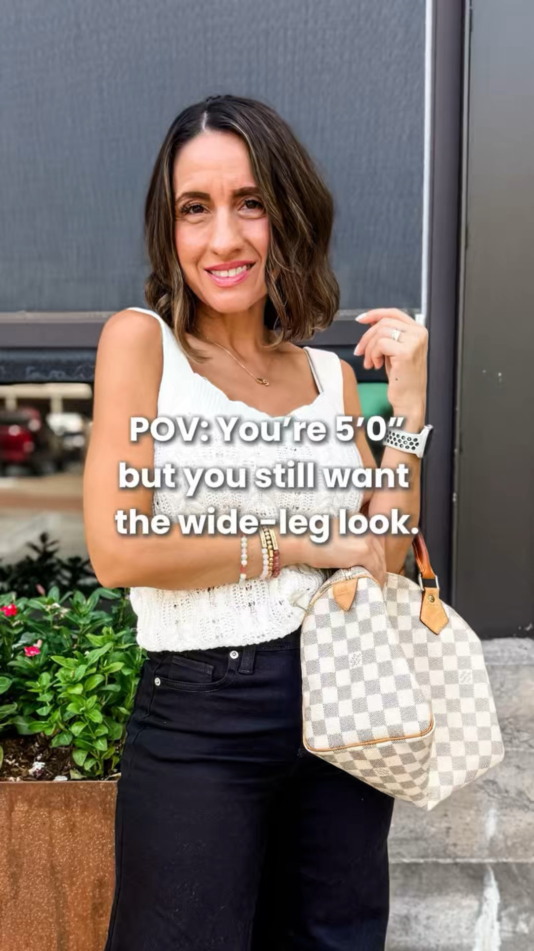 Black wide-leg jeans, but make them petite-friendly. 🤍

These Universal Thread jeans are SO cute — and I love the way the wide leg looks with a little extra height from heels. At 5’0”, I’m not afraid of a dramatic wide leg… I just know I need the right shoes with it. 😉

I paired them with a white tank sweater, Sam Edelman heels, my light LV Speedy, and my favorite little heart necklace with my daughter’s initial. 🤍

Simple, feminine, and easy to dress up.

Everything is linked in LTK. 🤍

#LTKPetite #LTKOver40 #LTKootd