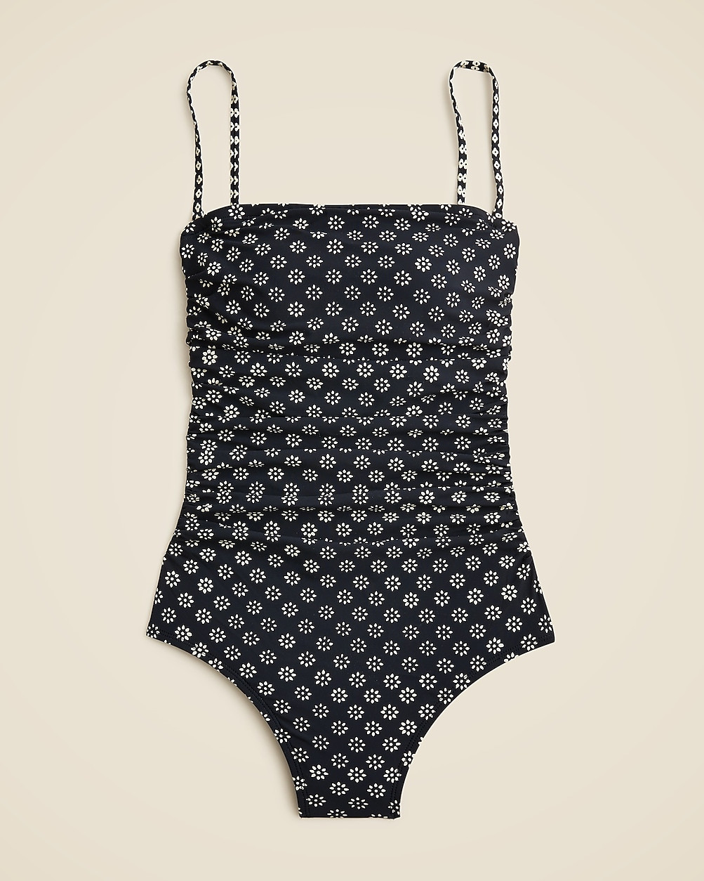 Long-torso Gemma ruched bandeau one-piece | J. Crew US