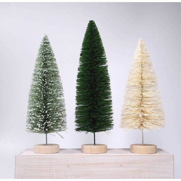 3ct Large Bottlebrush Trees Green/White - Bullseye's Playground™ | Target