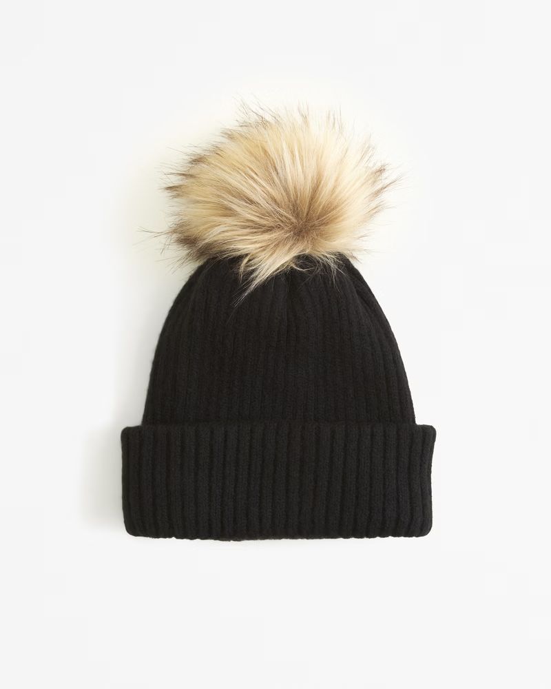 Women's Pom Beanie | Women's Accessories | Abercrombie.com | Abercrombie & Fitch (US)