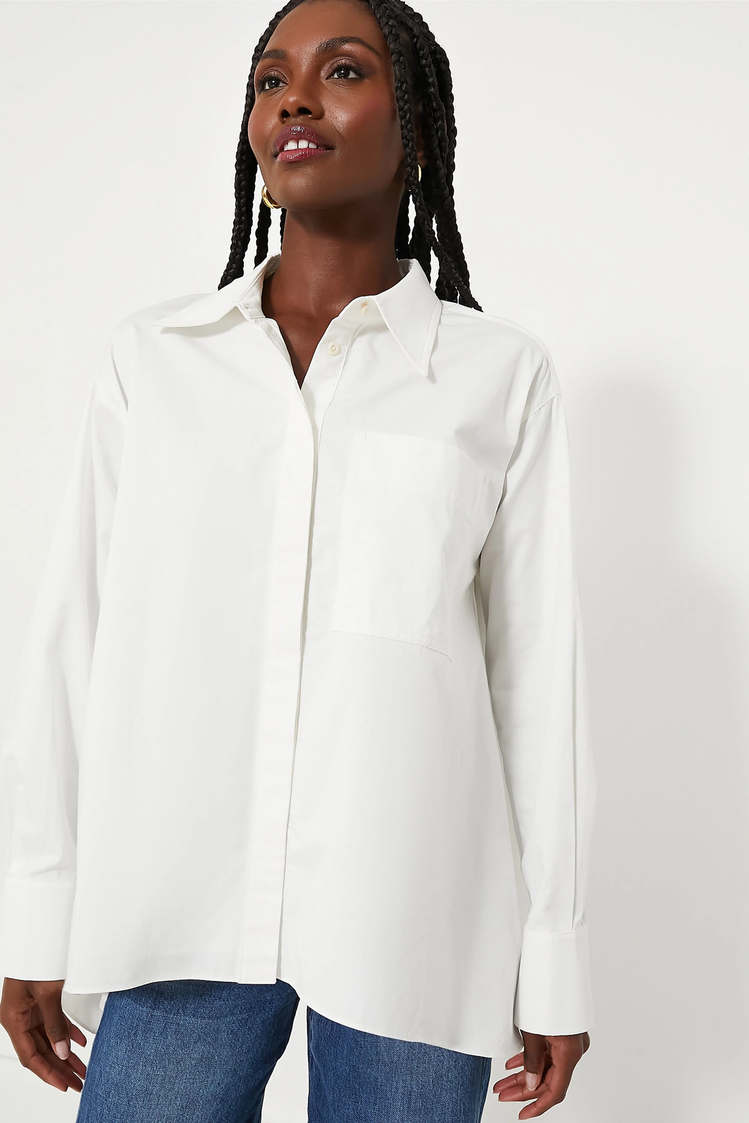 White Cotton Cape Button Down | Tuckernuck (US)