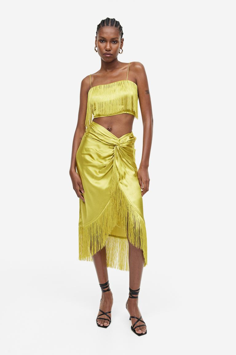 Fringed satin skirt | H&M (UK, MY, IN, SG, PH, TW, HK)