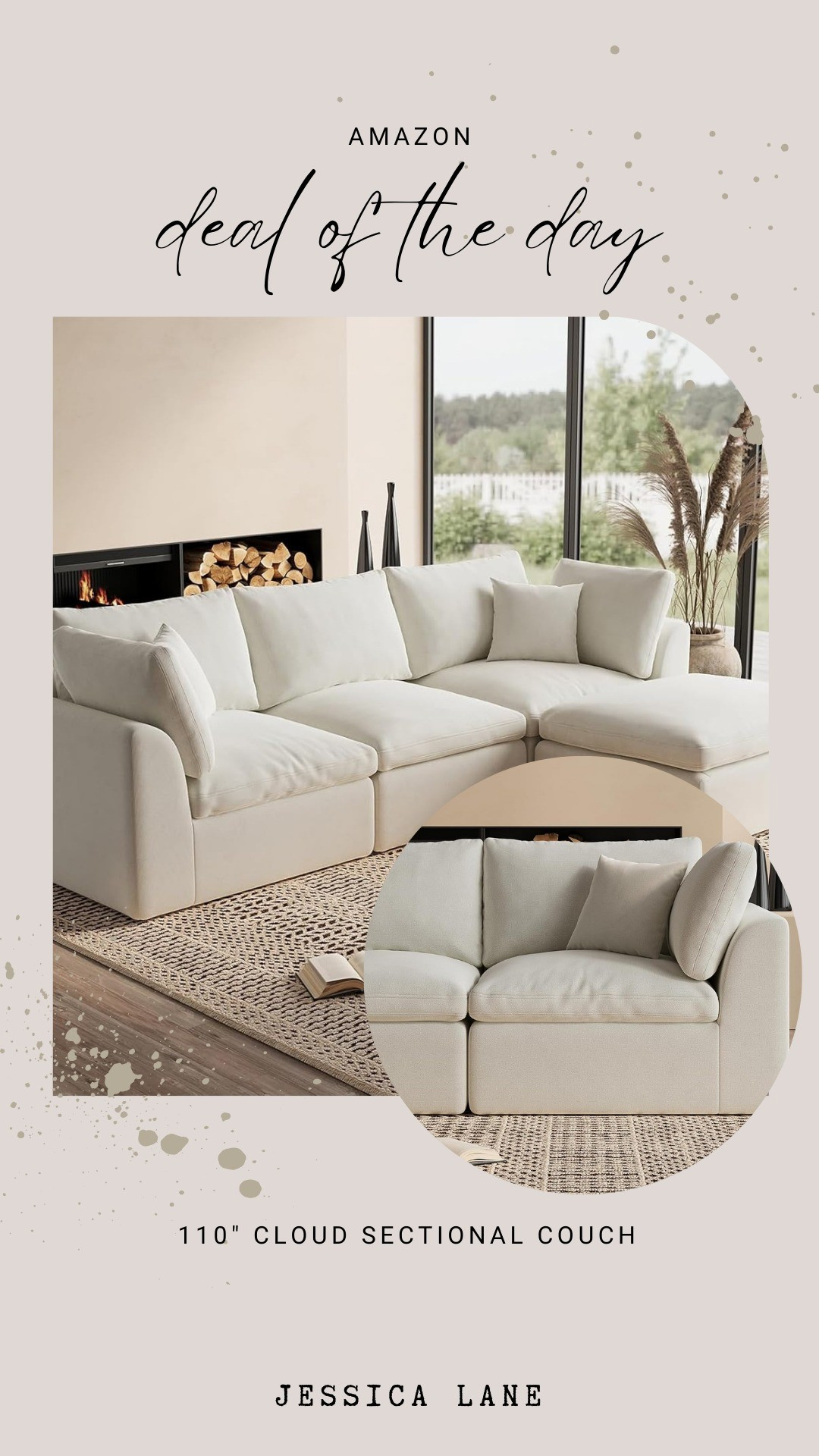 Relax in luxury with this 110-inch cloud sectional sofa. Soft, spacious, and oh-so-comfy.#LivingRoomGoals #DailyDeals

#LTKSaleAlert #LTKHome