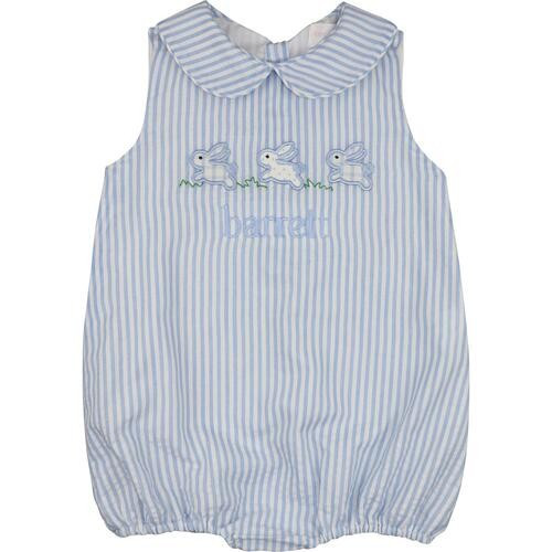 Blue Seersucker Bunny Bubble | Cecil and Lou