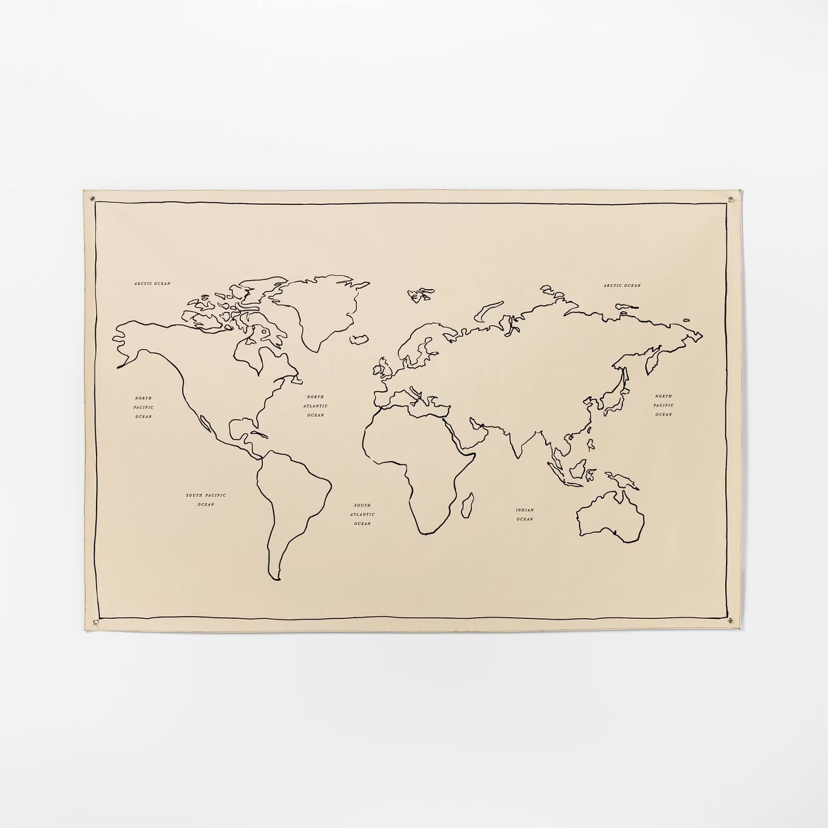 72"x48" World Map Linen Wall Tapestry - Threshold™ designed with Studio McGee | Target