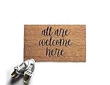 All Are Welcome Here Doormat - 18 Inch by 30 Inch Outdoor Coir Welcome Mat with Durable PVC Backing | Amazon (US)