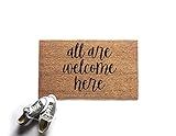 All Are Welcome Here Doormat - 18 Inch by 30 Inch Outdoor Coir Welcome Mat with Durable PVC Backing | Amazon (US)