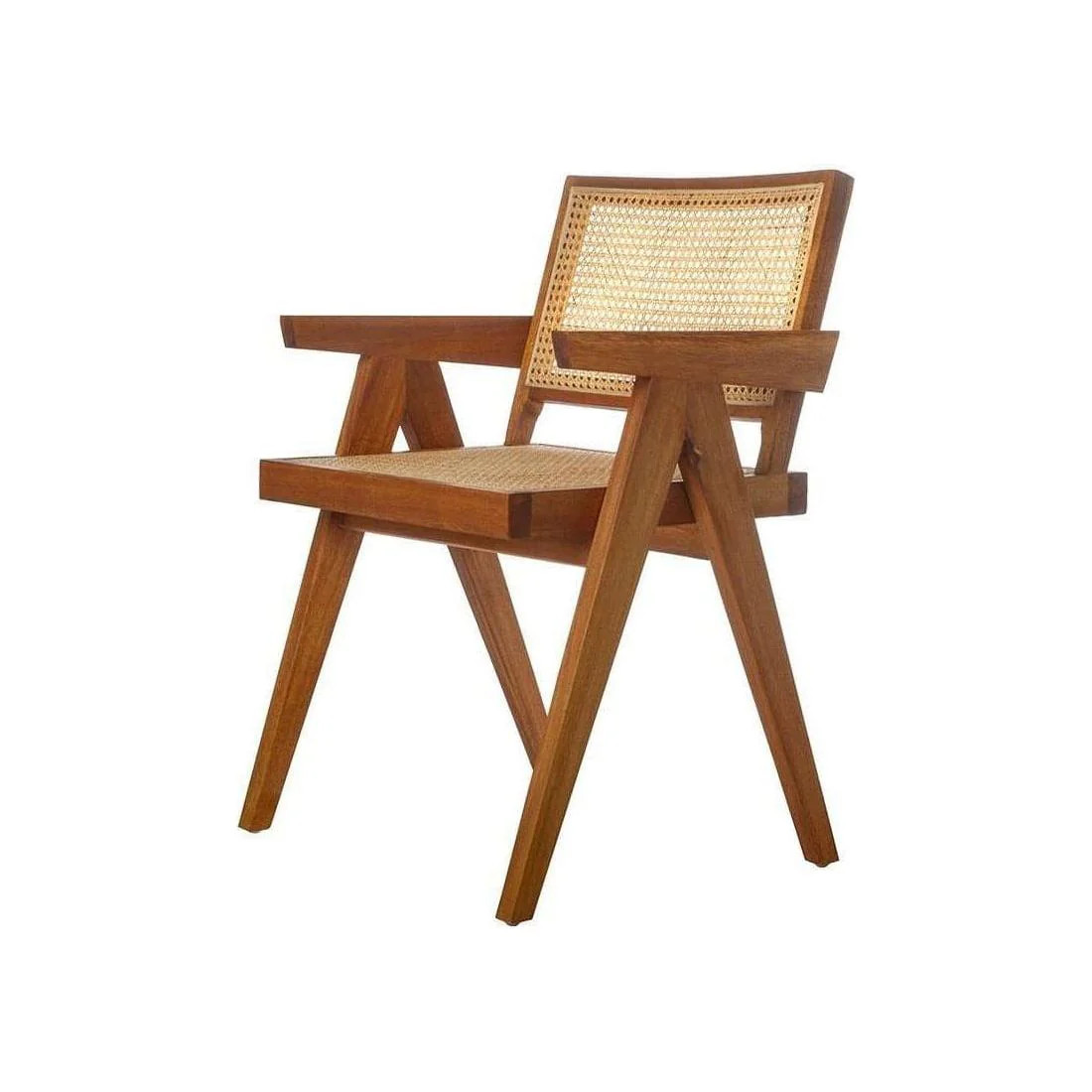 Mid Century Hand Cane Jeanneret Armchair | France and Son