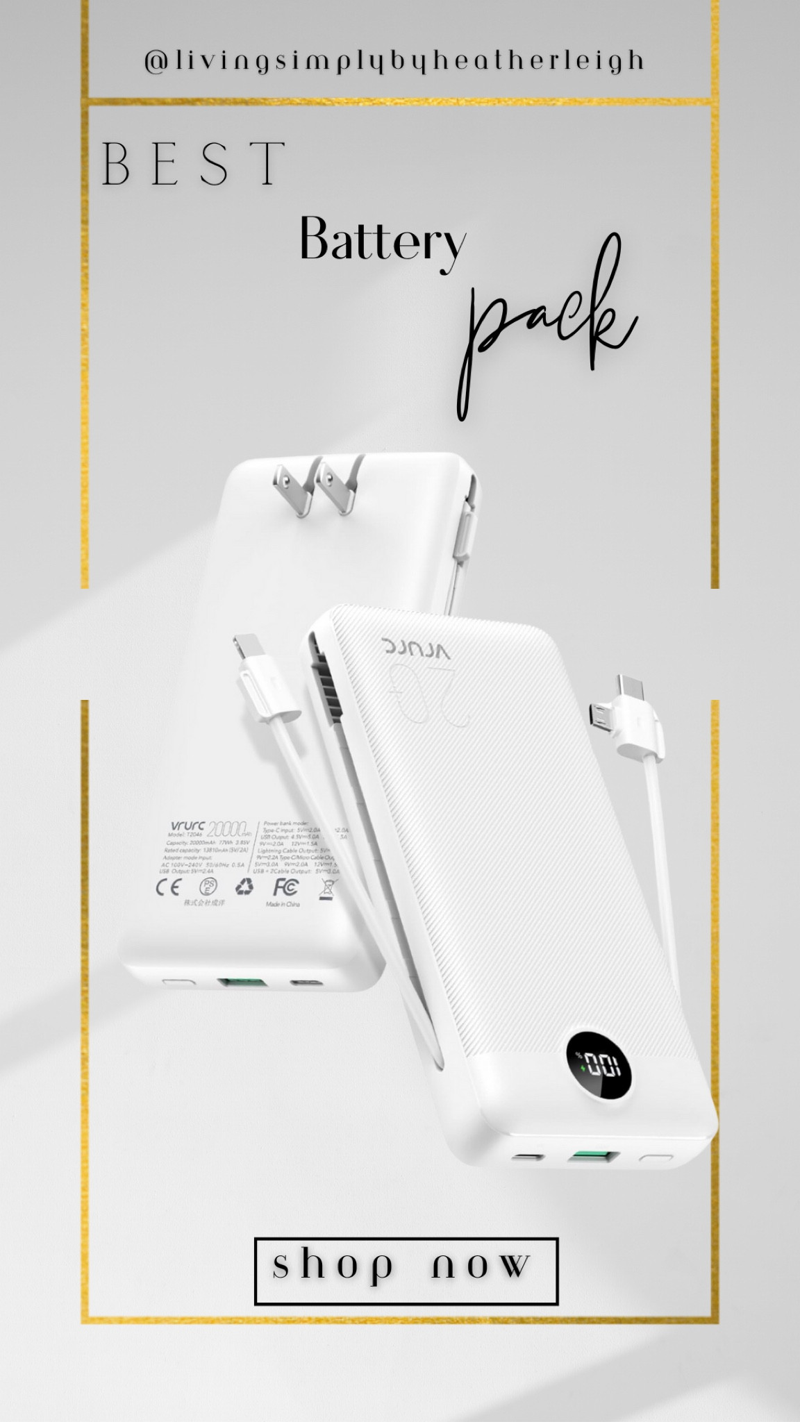 Literally the best battery pack, charges fast is super easy to bring around and charges everything and anything!  Must have! 

#LTKHome #LTKTravel #LTKGiftGuide