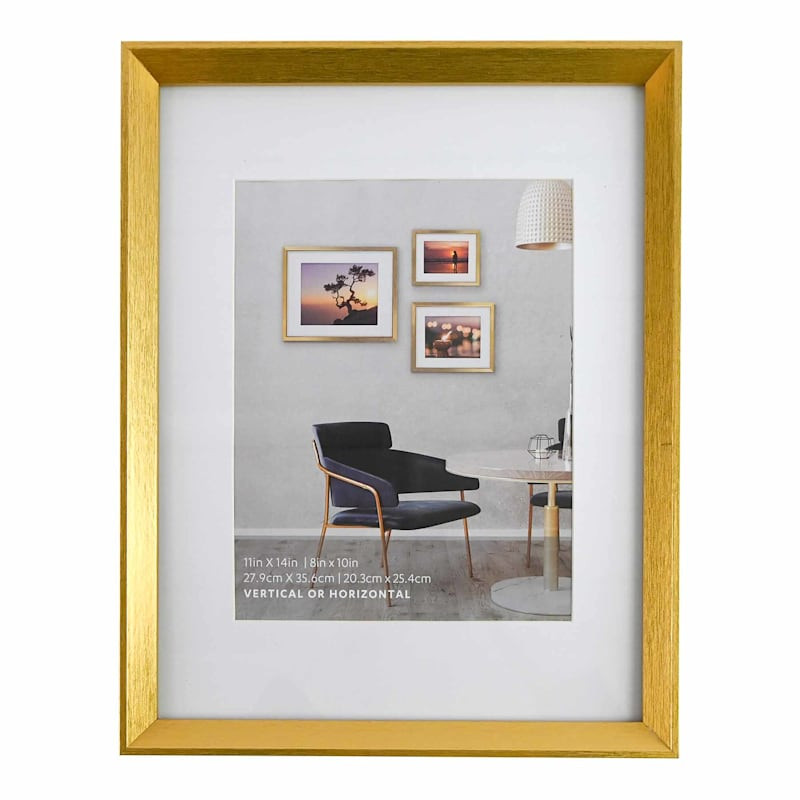 11x14 Matted to 8x10 Frame, Gold | At Home