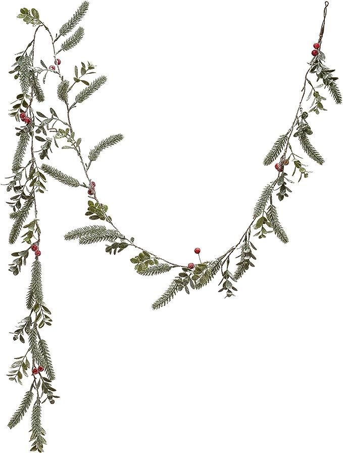 Amazon.com: Creative Co-Op 72" L Faux Boxwood w/Red Berries Garlands, Multi : Home & Kitchen | Amazon (US)