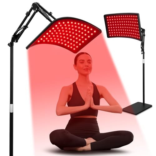 Red Light Therapy Lamp for Body, Infrared Light Therapy Lamps with Stand 660nm Red Light &850nm Near Infrared Light Therapy Lamp Device for Body at Home with Eyes Protection Goggles（Brown Black） | Amazon (US)