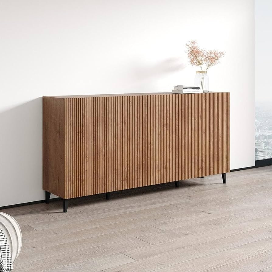 Meble Furniture Pafos 4D 75" Sideboard - Modern & Stylish Sideboard Table with Four Doors and Sto... | Amazon (US)