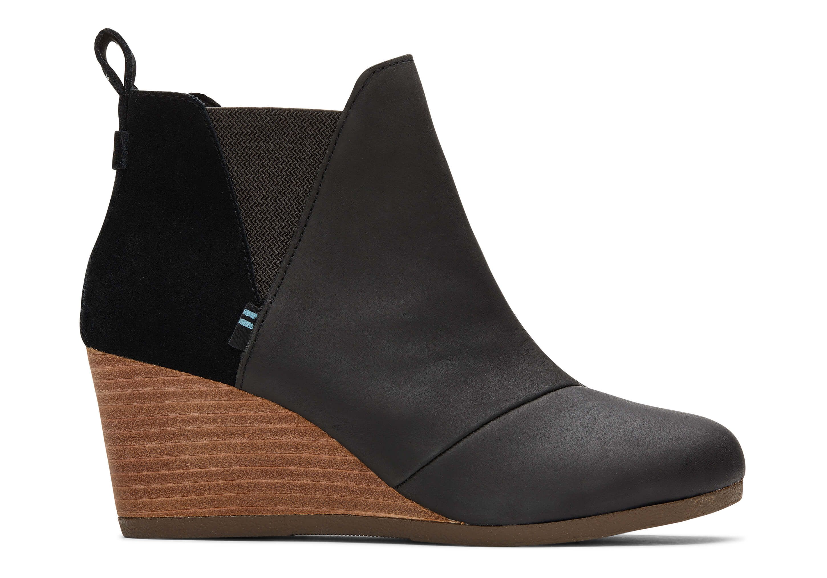 TOMS Black Leather And Suede Women's Kelsey Booties | TOMS (US)