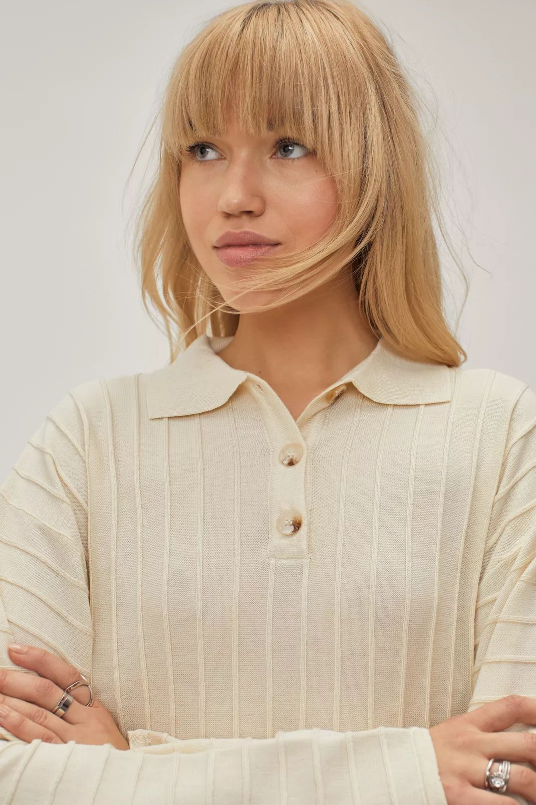 Recycled Button Detail Knitted Top | NastyGal (UK, IE)