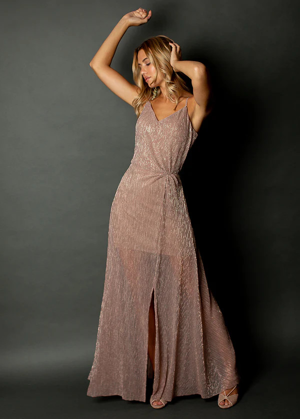 Evangeline Dress in Rosegold | Joyfolie