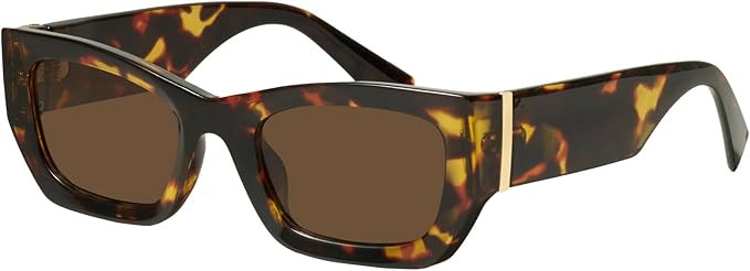 mosanana Retro Rectangle Cat Eye Polarized Sunglasses for Women Chunky Style MS52370 | Amazon (US)