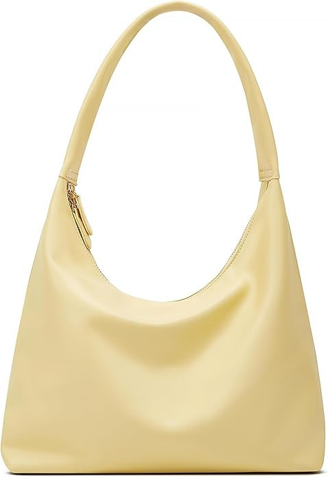 Trendy PU Leather Crescent Shoulder Bag Slouchy Hobo Bags for Women Tote Handbags Retro Soft Unde... | Amazon (US)