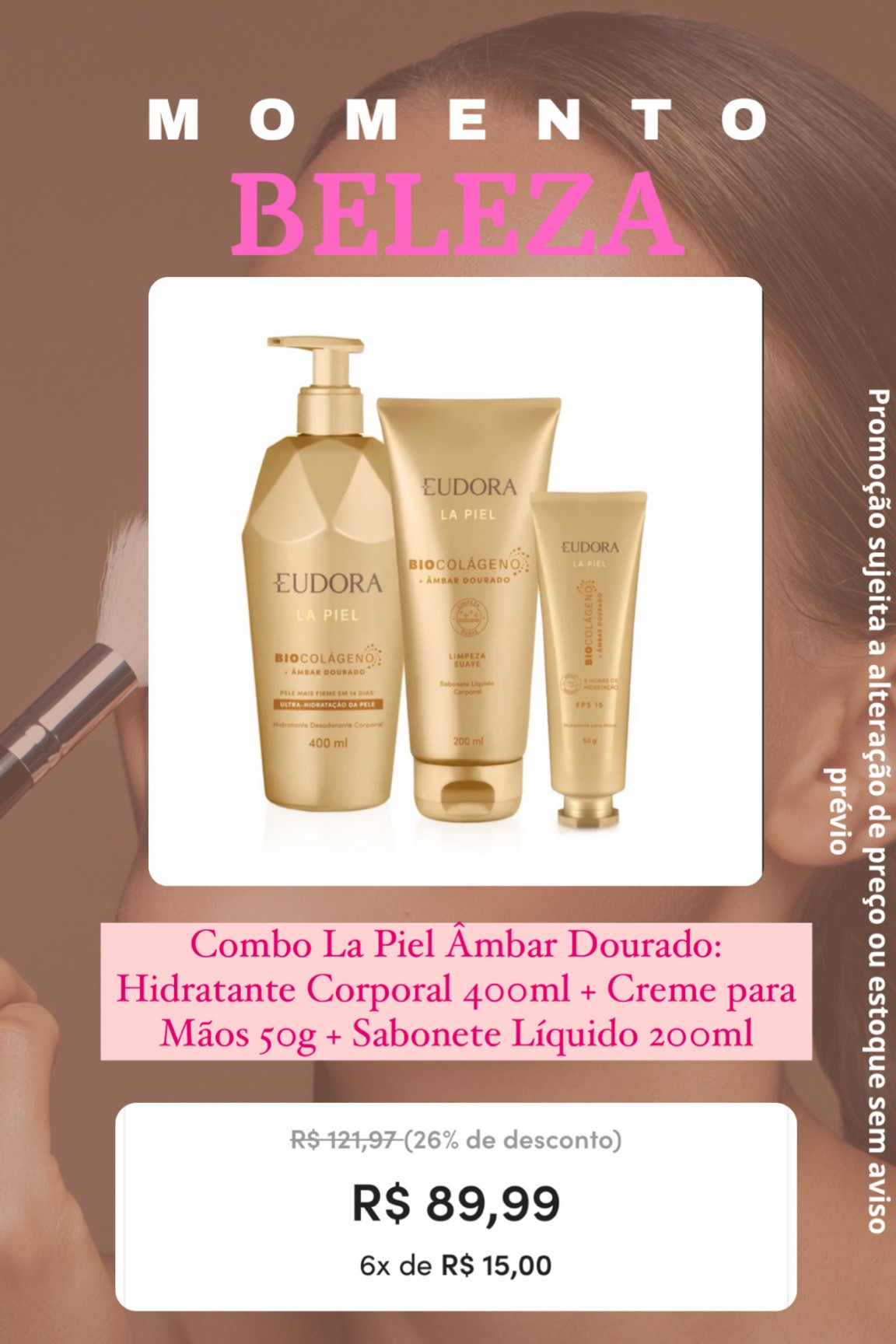 Combo La Piel Âmbar Dourado:
Hidratante Corporal 400ml + Creme para Mãos 50g + Sabonete Líquido 200ml 🩷



#LTKSeasonal #LTKbeauty #LTKSale