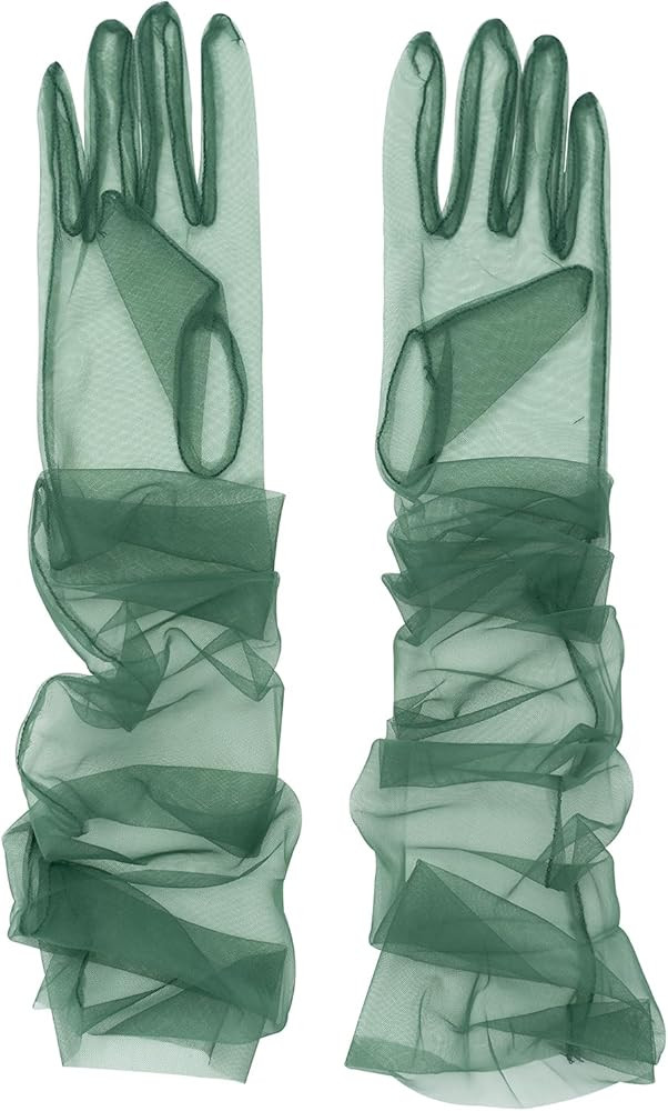 QRBTSCL Women's Tulle Long Wedding Bridal Gloves Long Opera Party Gloves 27" Elbow Length Sheer G... | Amazon (US)