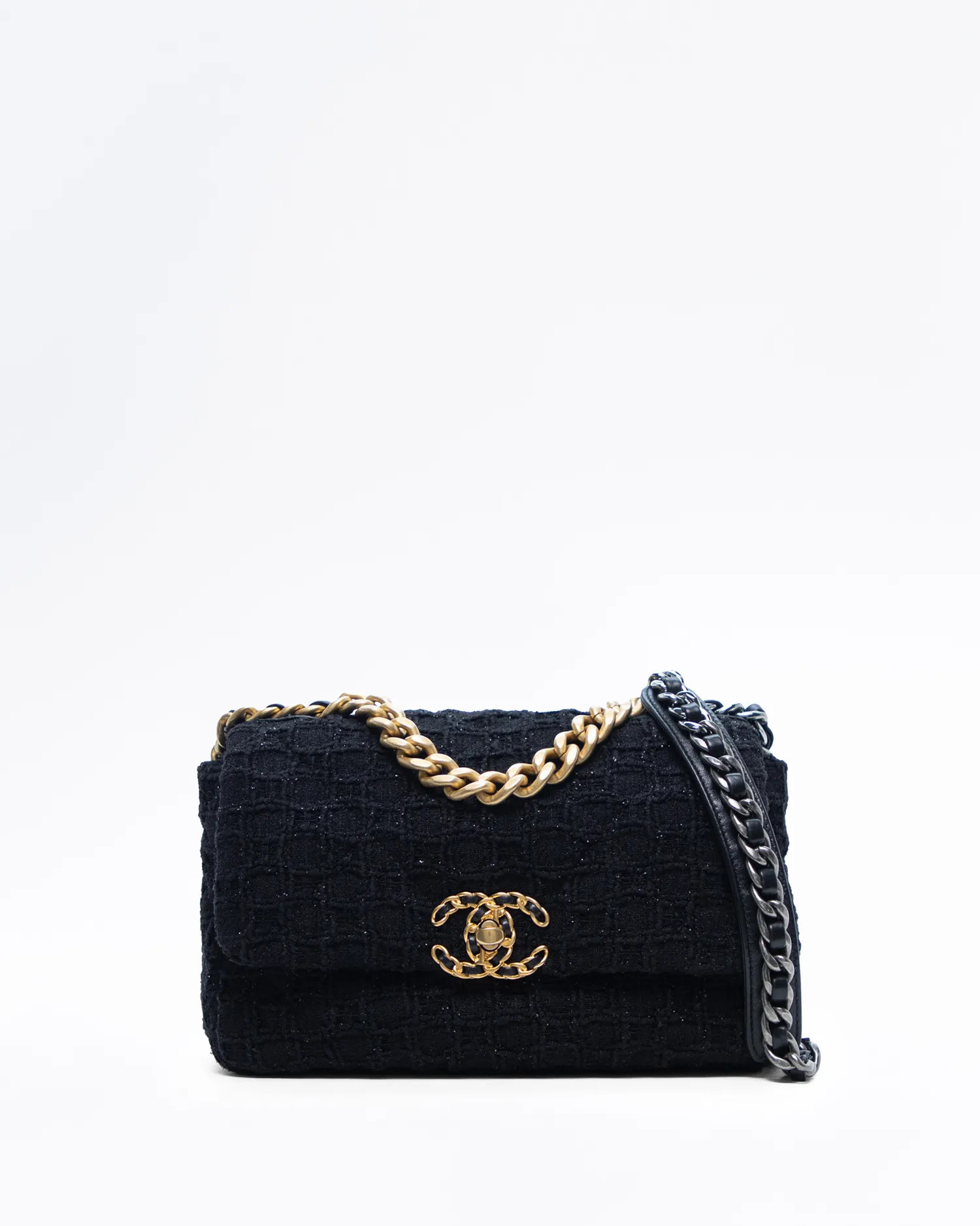 Sparkle Tweed Chanel 19 Flap Bag | Vivrelle