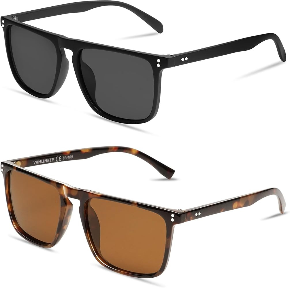 VANLINKER Polarized Square Sunglasses for Men Women Dark Shades with UV Protection for Driving VL... | Amazon (US)