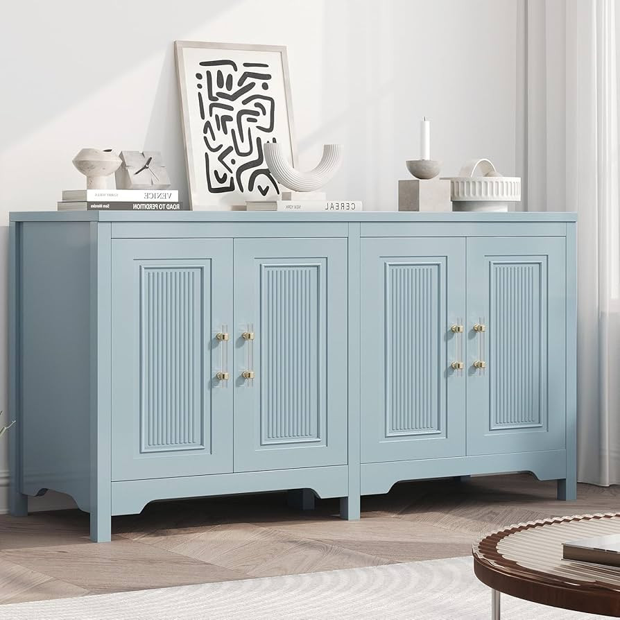 Buffet Cabinet Sideboard Buffet Cabinet with Storage Buffet Storage Cabinet with 4 Doors and Shel... | Amazon (US)