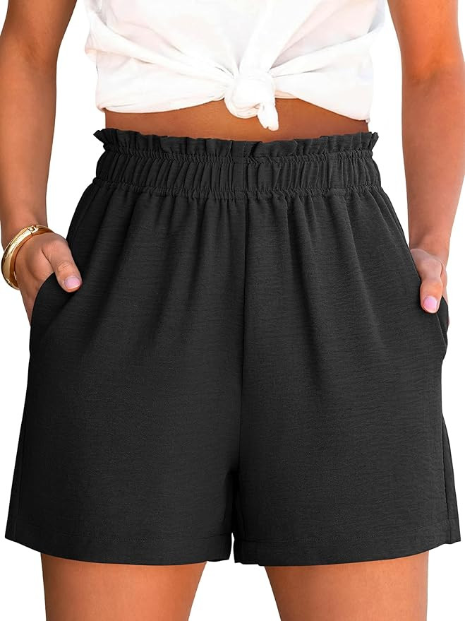 ANRABESS Shorts for Women,Dressy Casual Elastic High Waisted,Comfy Lightweight Airy,Summer Shorts... | Amazon (US)