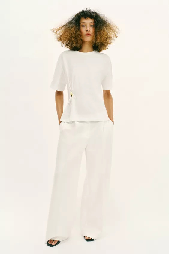 HEAVY COTTON APPLIQUÉ T-SHIRT | Zara UK