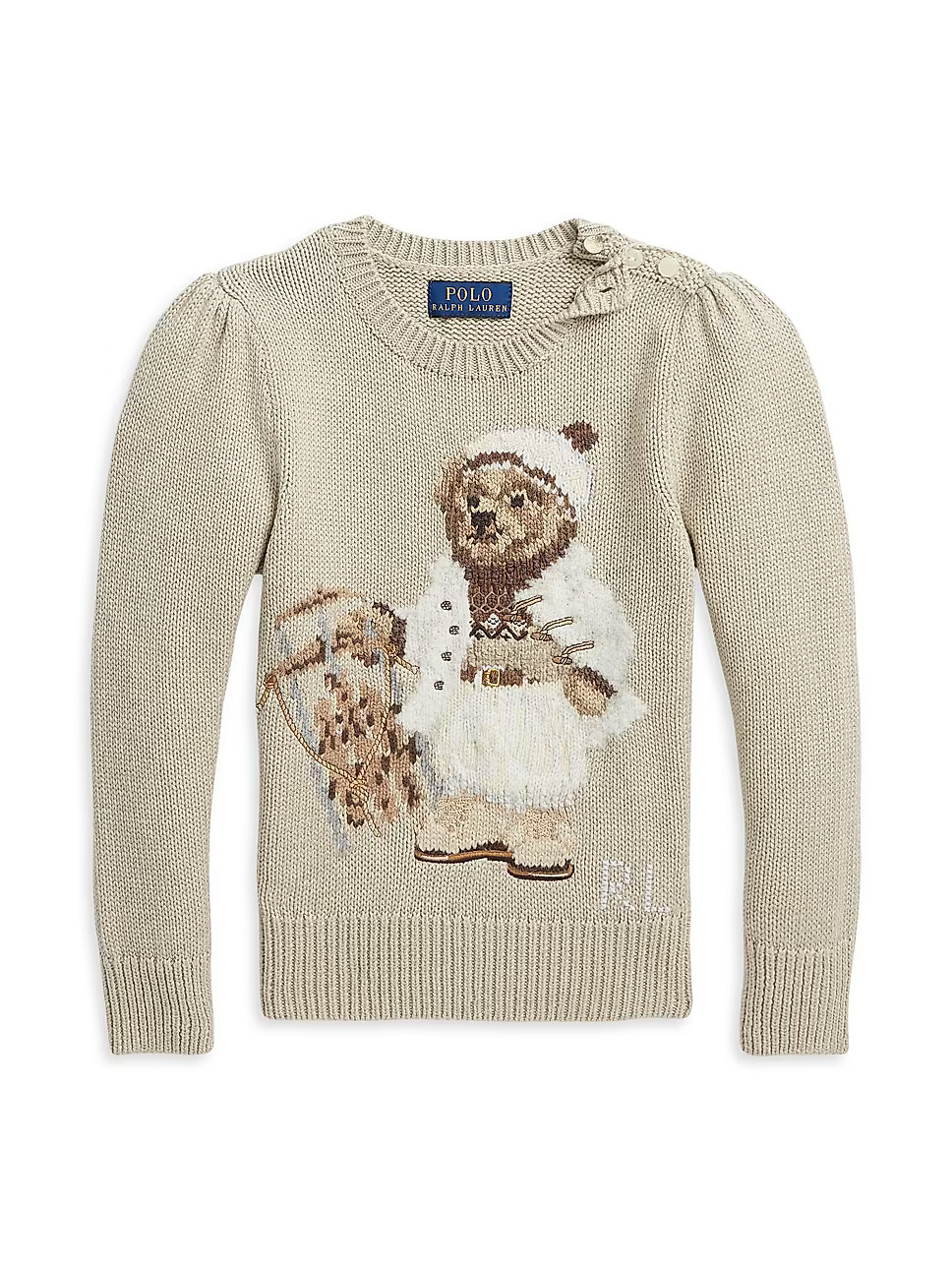Little Girl's & Girl's Polo Bear Intarsia Sweater | Saks Fifth Avenue