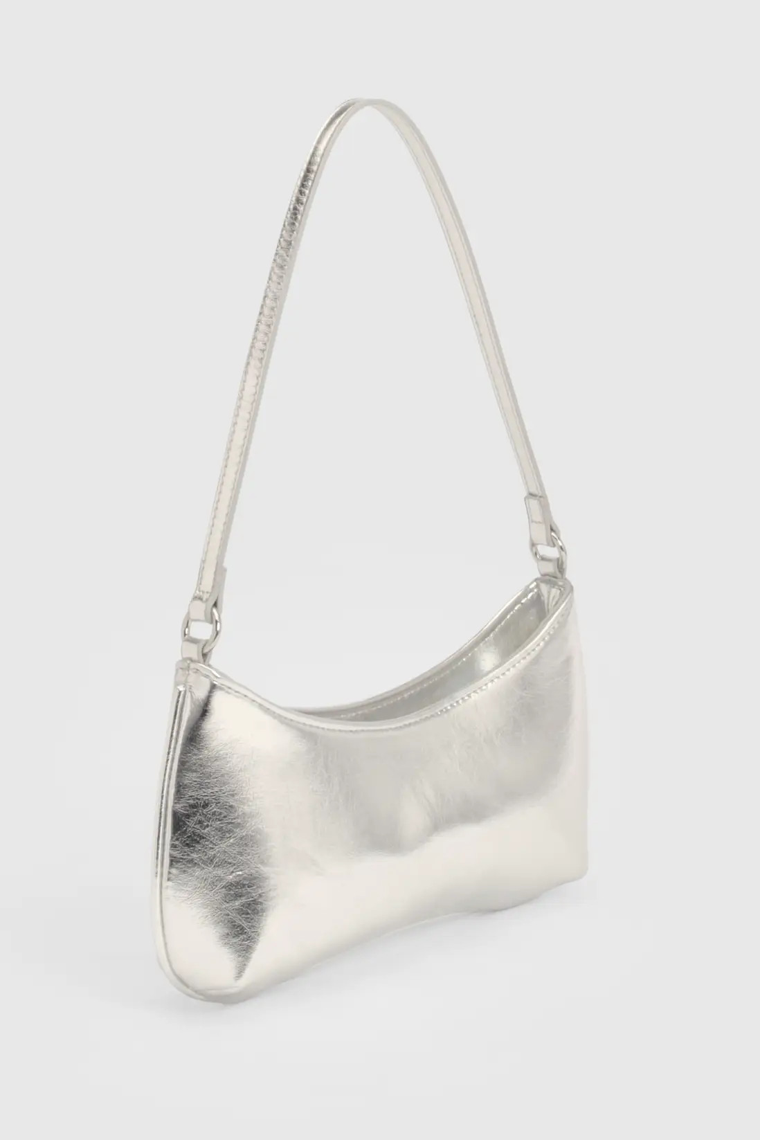 Silver Metallic Shoulder Bag | Boohoo | Boohoo.com (UK & IE)